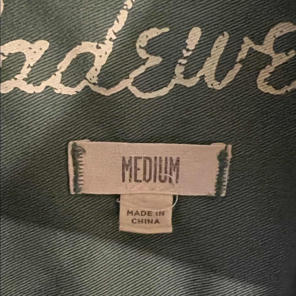 Madewell Army Green Button Down Tomboy Work Shirt - Medium - Picture 3 of 4